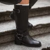 Roberto Rosso Skoletter Og Boots>Camperos High Bikerboot Black