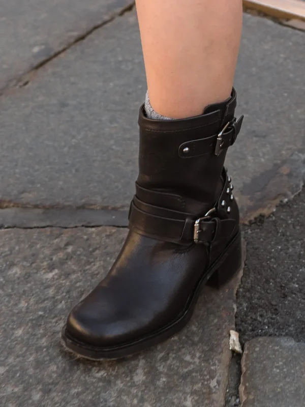 Roberto Rosso Skoletter Og Boots>Camperos Low Bikerboot Black