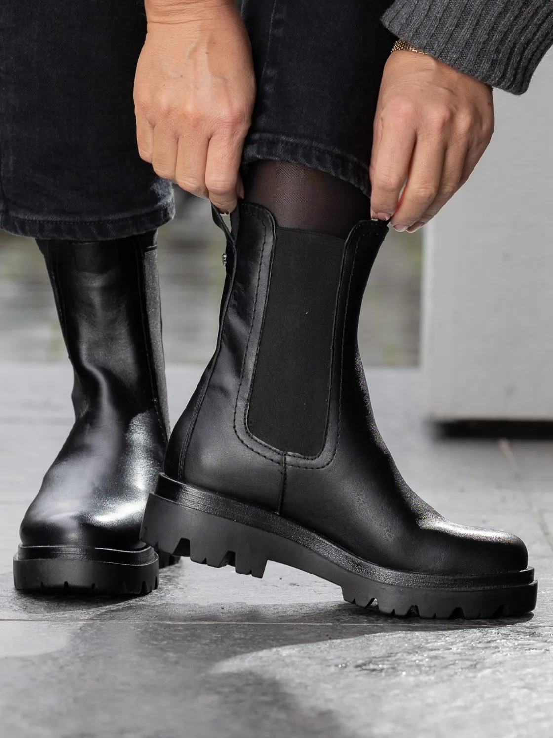 castro_leather_chelsea_bl_1.webp Roberto Rosso Skoletter Og Boots>Castro Leather Chelsea Black