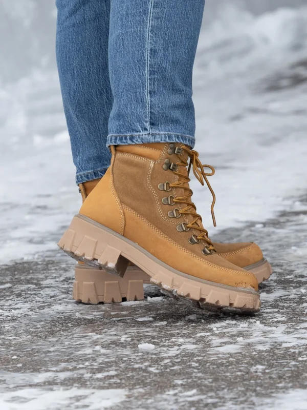Roberto Rosso Vintersko | Skoletter Og Boots>Combat Leather Boot Warm Tan