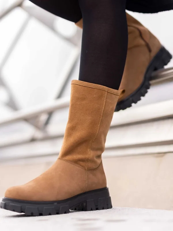 Roberto Rosso Vintersko | Skoletter Og Boots>Combat Leather Vinterstøvel Camel