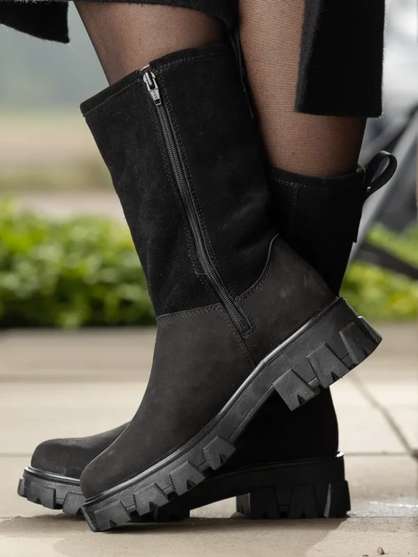 Roberto Rosso Vintersko | Skoletter Og Boots>Combat Leather Vinterstøvel Black