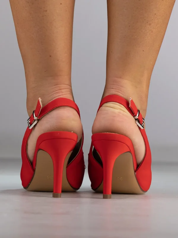 Roberto Rosso Pensko>Dester Satin Red Pumps