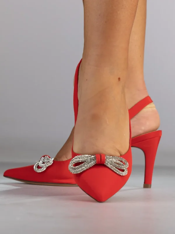 Roberto Rosso Pensko>Dester Satin Red Pumps
