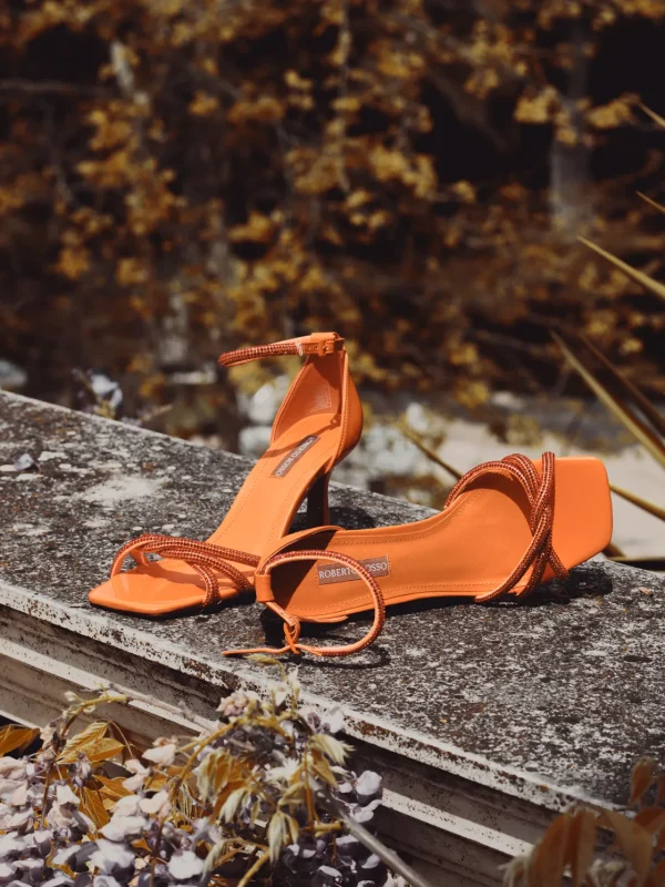 Roberto Rosso Pensko>Fiola Orange Høyhælte Pumps