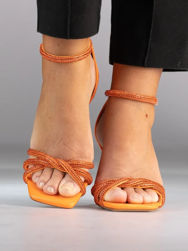 Roberto Rosso Pensko>Fiola Orange Høyhælte Pumps