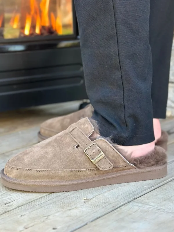 Gregers Tøfler>– Mantel Sheepskin Slipper Brown