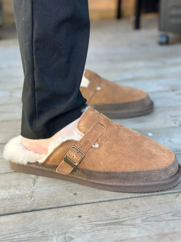Gregers Tøfler>– Mantel Sheepskin Slipper Tan