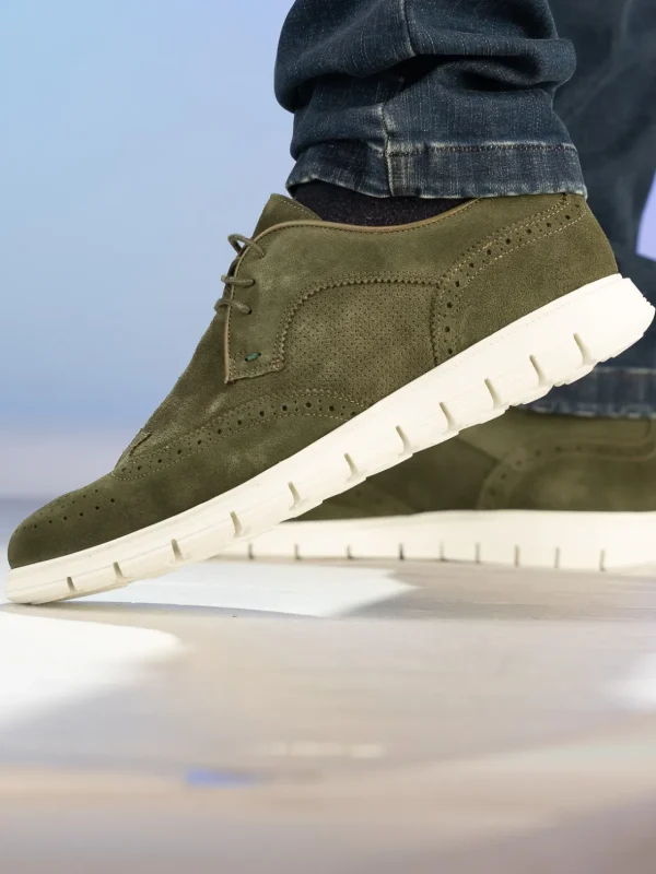 Gregers Pensko>– Sport Brogue Green Suede