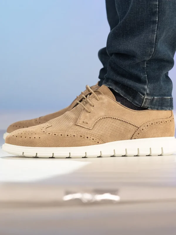 Gregers Pensko>– Sport Brogue Suede Taupe