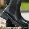 Roberto Rosso Skoletter Og Boots>Leather Combat Chelsea Warm