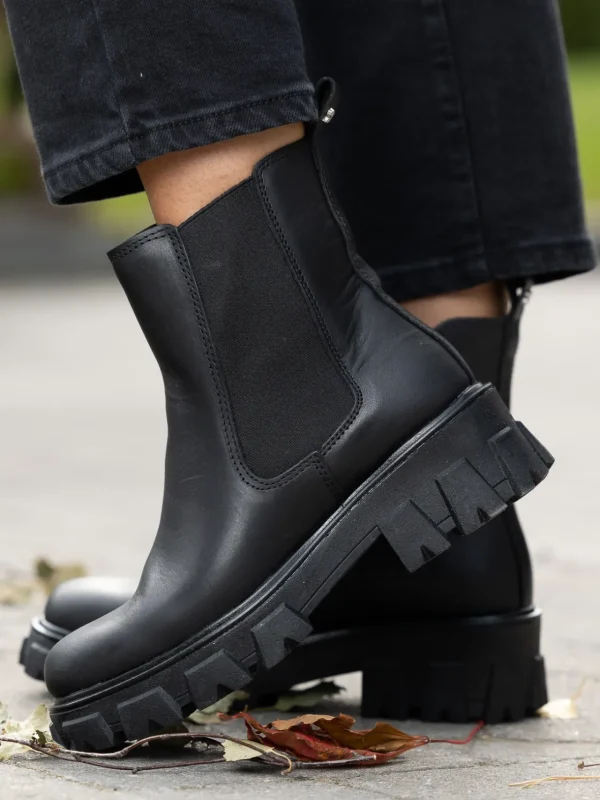 Roberto Rosso Skoletter Og Boots>Leather Combat Chelsea Warm