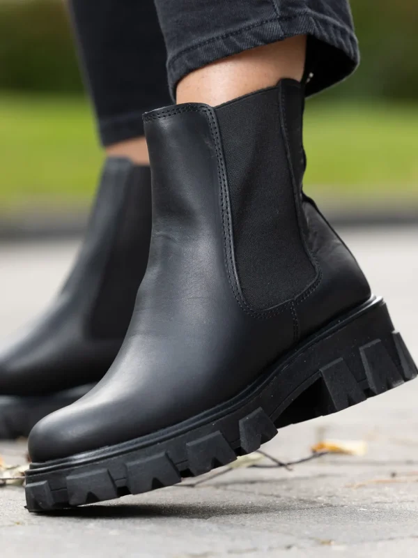 Roberto Rosso Skoletter Og Boots>Leather Combat Chelsea Warm