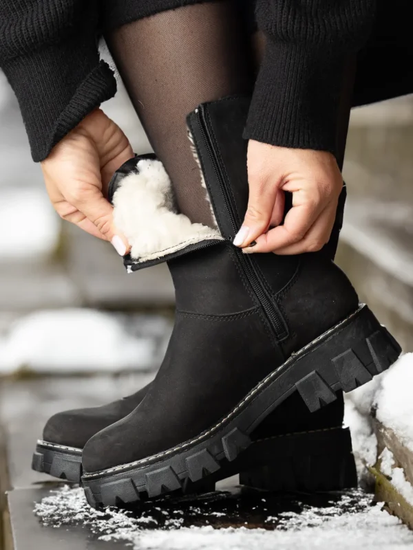 Roberto Rosso Vintersko | Skoletter Og Boots>Monto Vinterstøvel Saueskinn Black