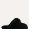 Roberto Rosso Tøfler>Sheepskin Slipper Black