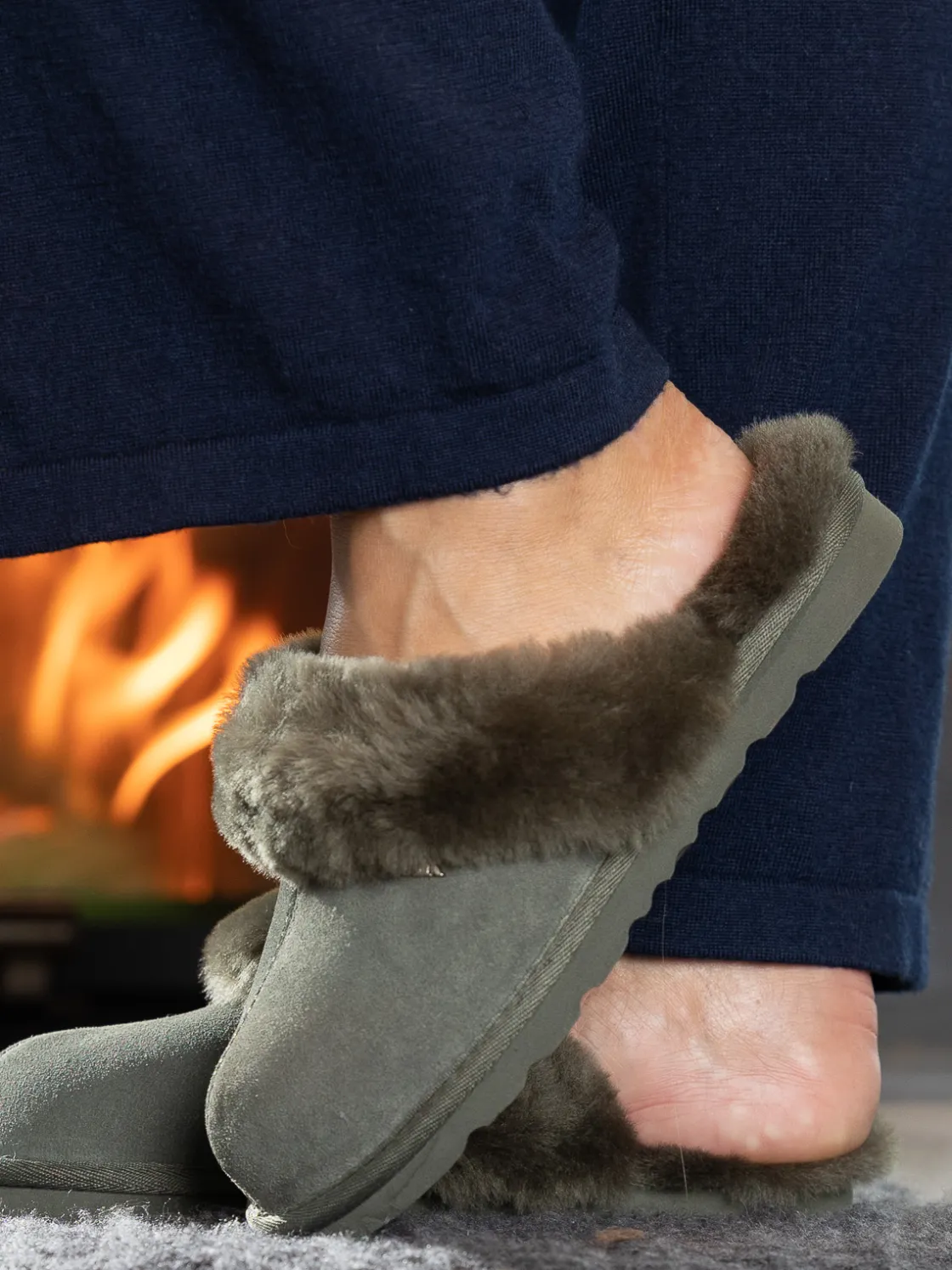 sheepskin_slipper_green_1.webp Roberto Rosso Tøfler>Sheepskin Slipper Green
