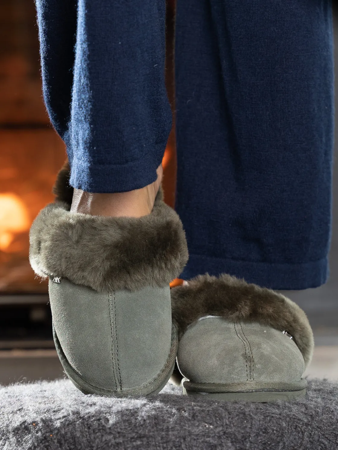 sheepskin_slipper_green_2.webp Roberto Rosso Tøfler>Sheepskin Slipper Green